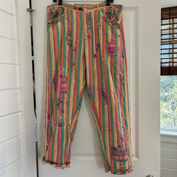 Magnolia Pearl Multicolor Striped Pants. Juicy fruit.  EUC - Picture 1 of 8